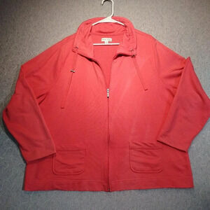 Studio Works Women's  Salmon Color Long Sleeve Full Zipper Sweatshirt Size 3X